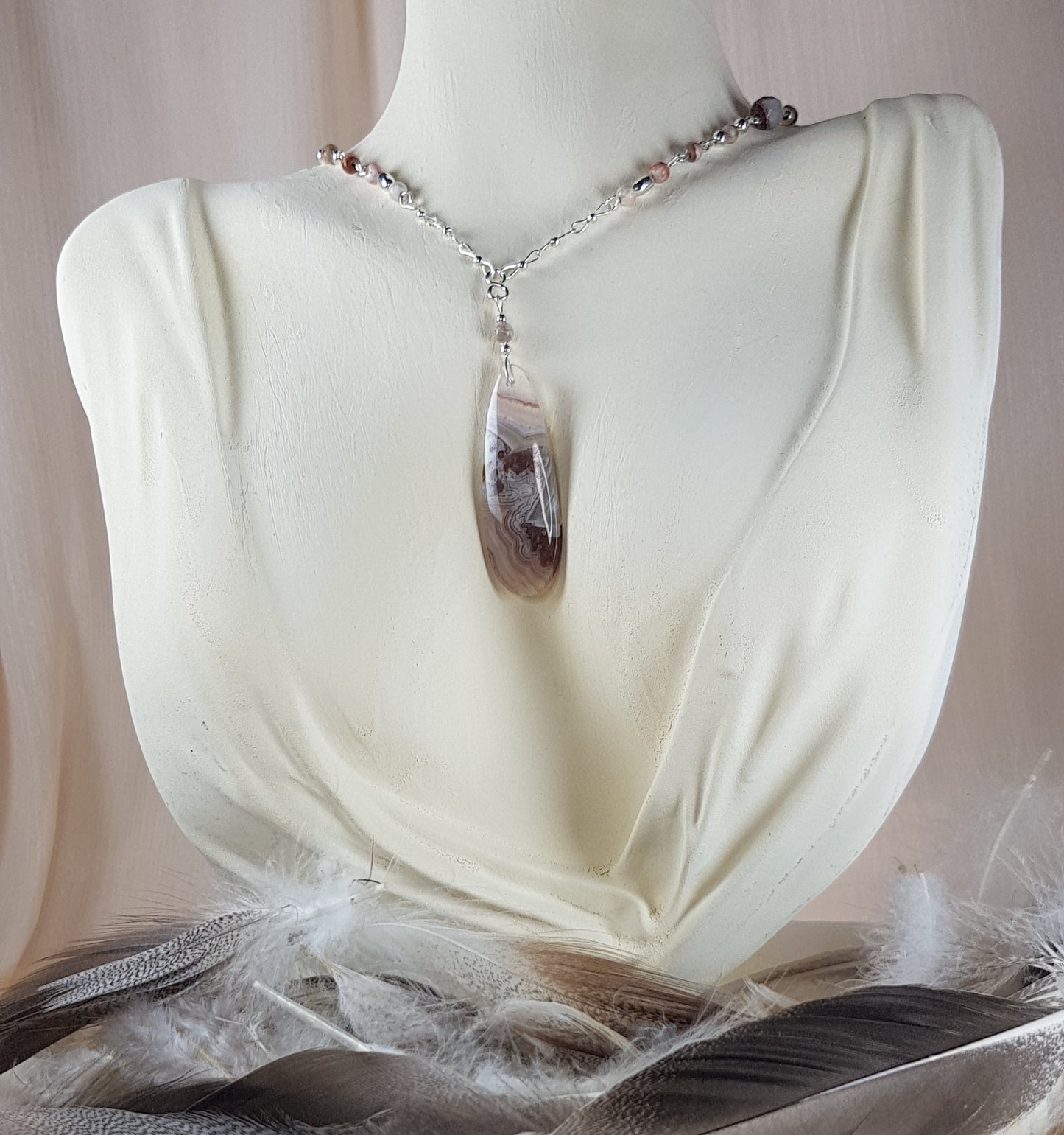 Agate mexicaine ou crazy argent 925