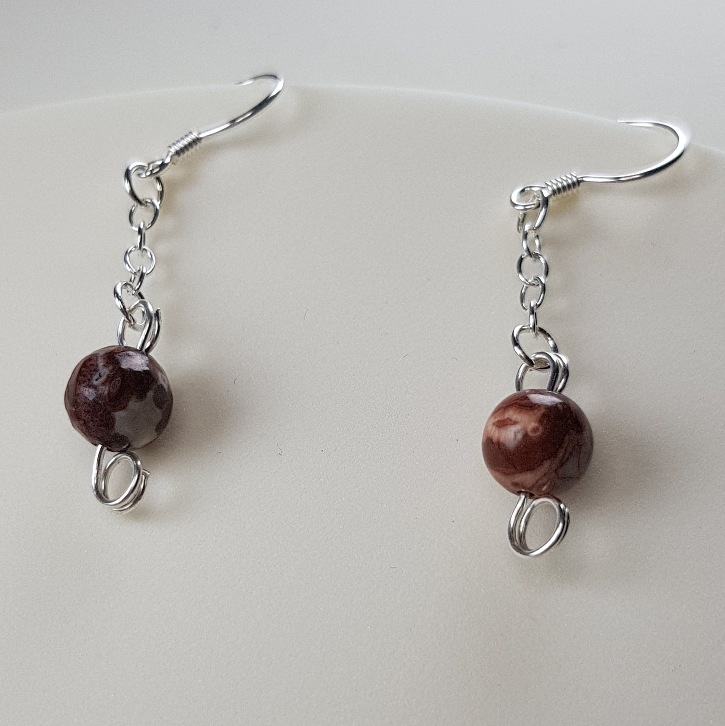 Boucles d'oreilles agate crazy en argent 925 - pierre naturelle