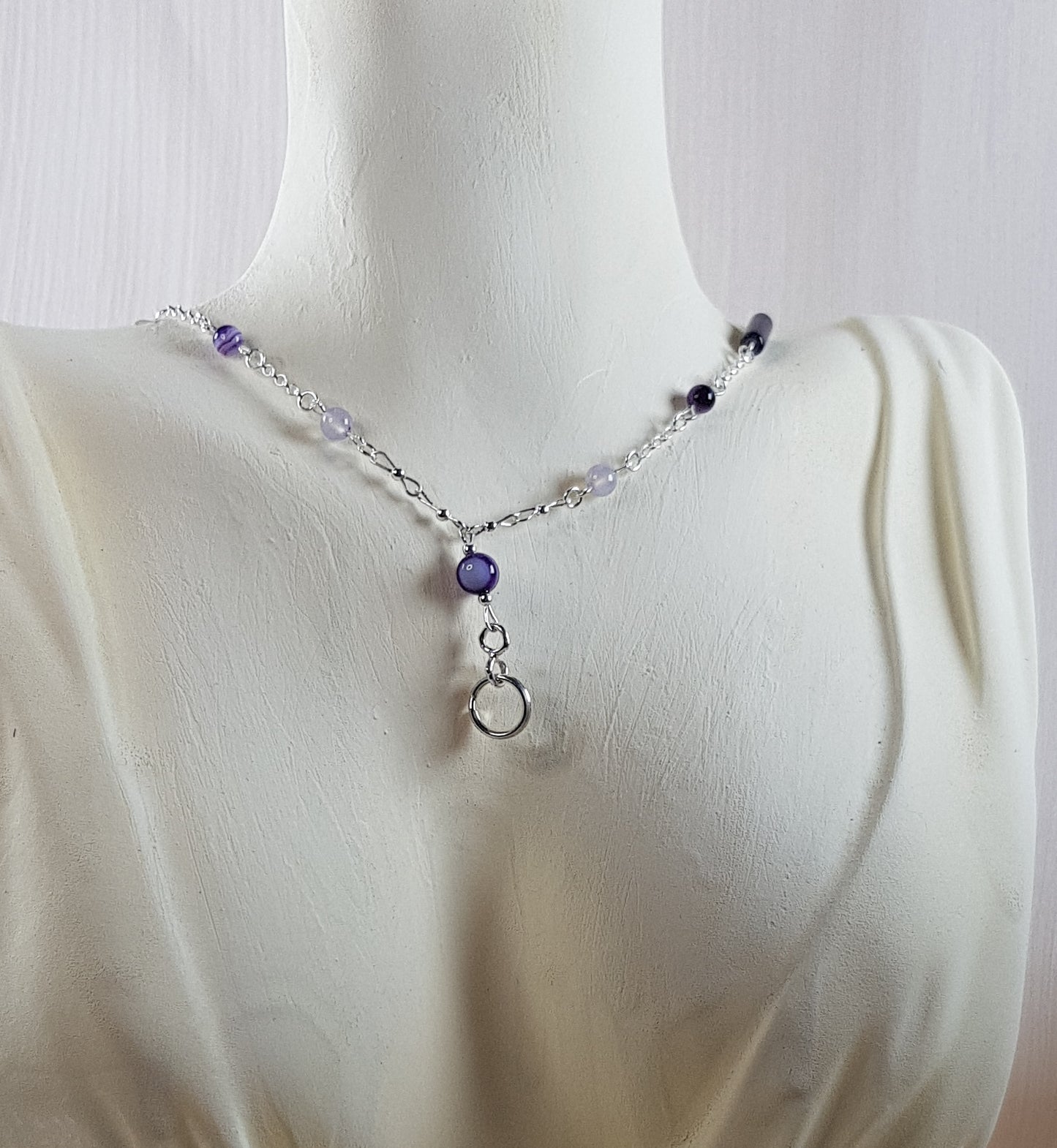 agate violette argent 925