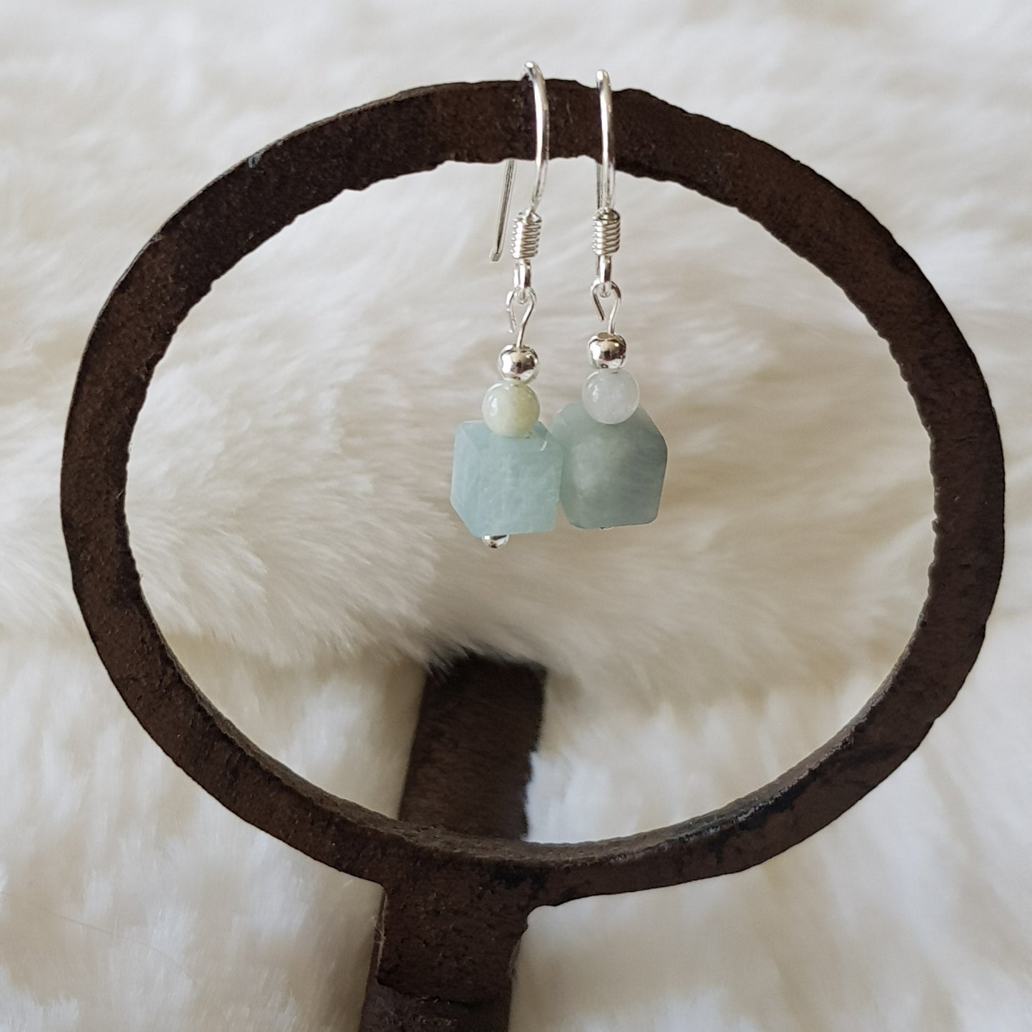 Boucles d'oreilles Aigue marine argent 925