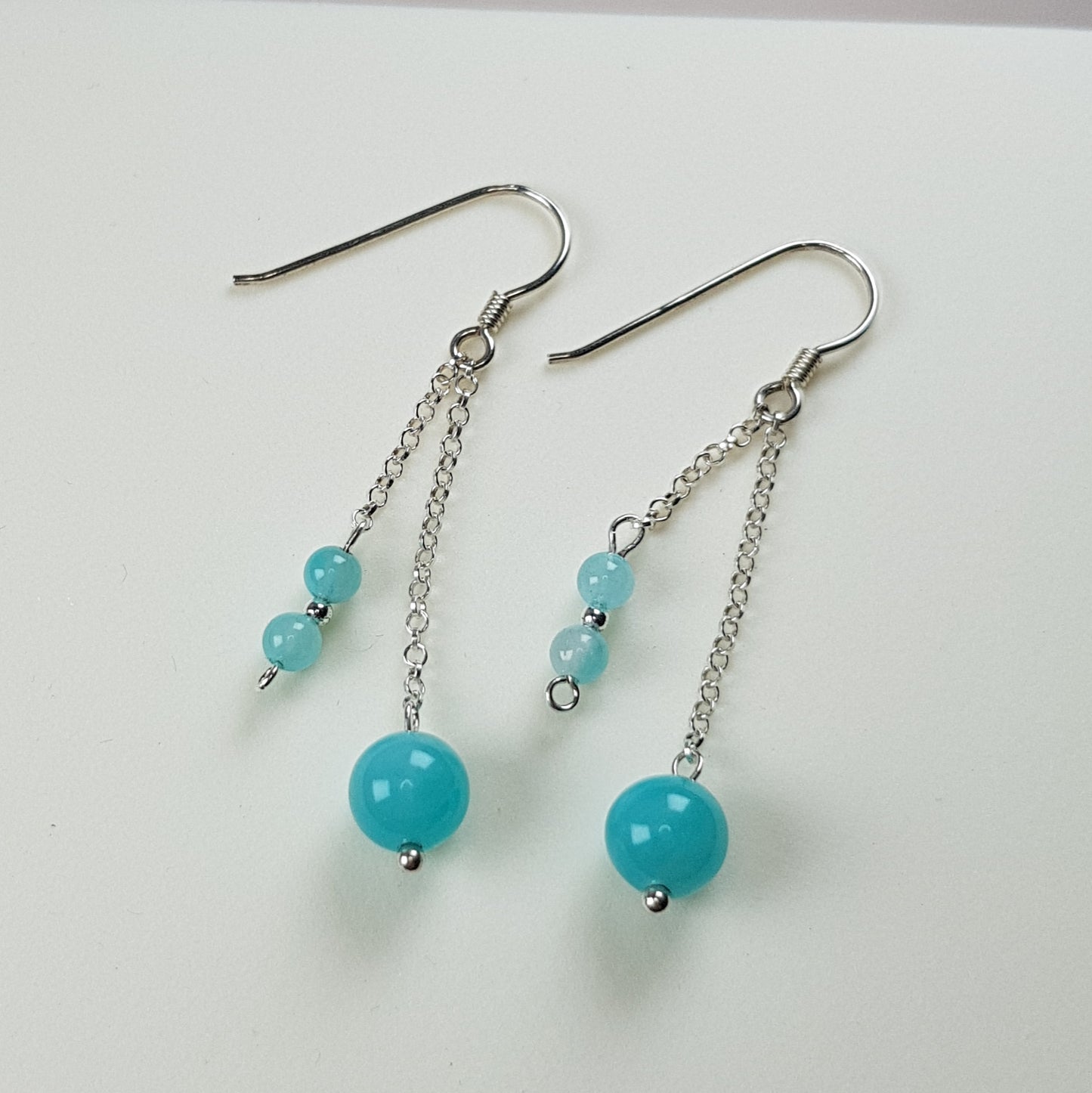 Boucles d'Oreilles Amazonite - Argent 925 & Pierre Naturelle