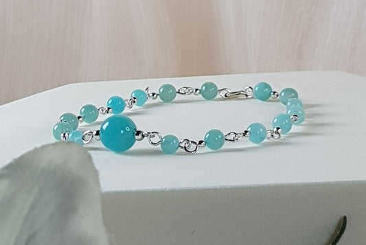 Amazonite bleue argent 925