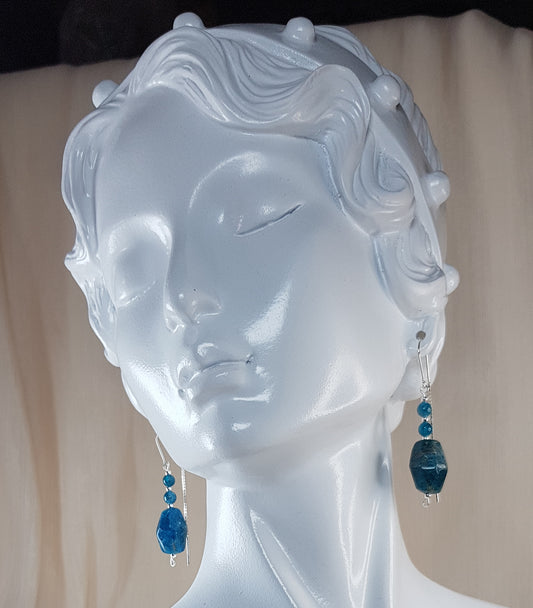 Apatite bleue argent 925