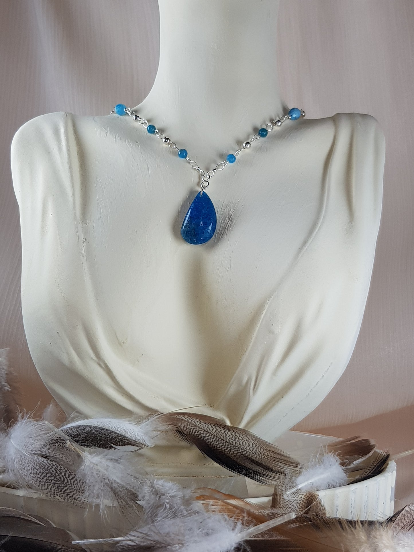 Apatite bleue argent 925
