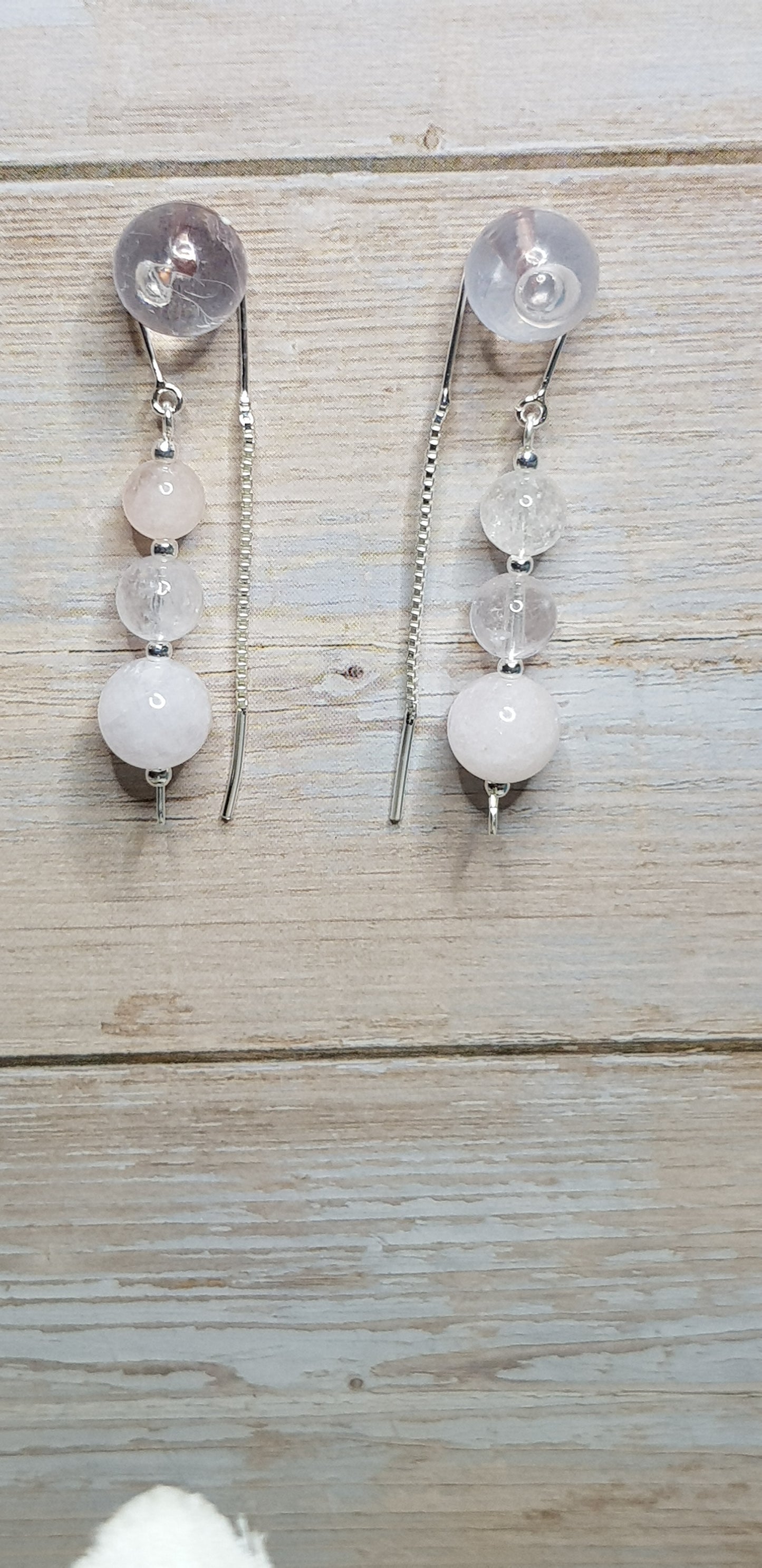 Béryl rose argent 925