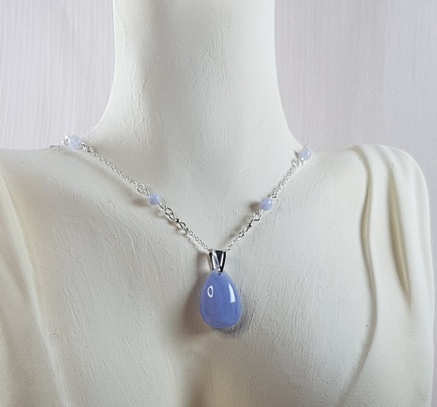 calcédoine bleue argent 925