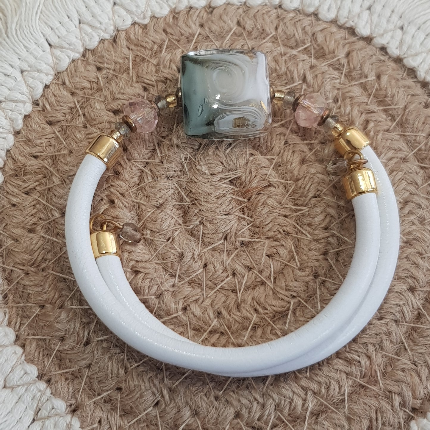 Bracelet murano carré tendresse