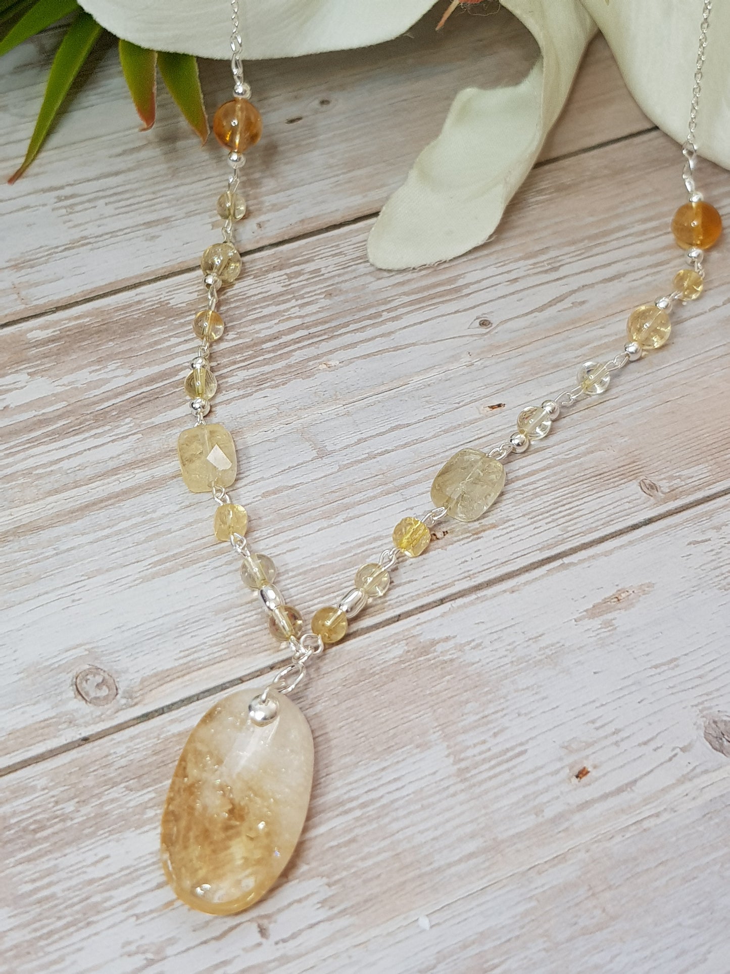 Citrine ovale argent 925