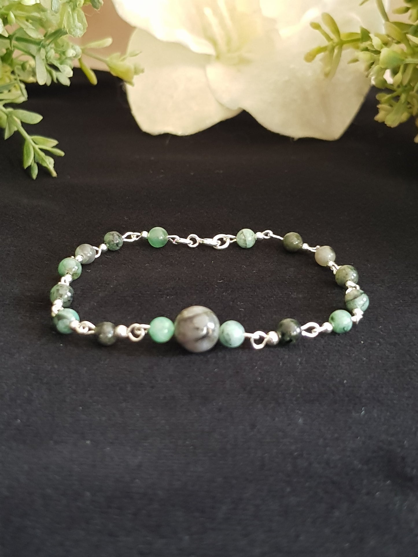 Bracelet emeraude argent 925