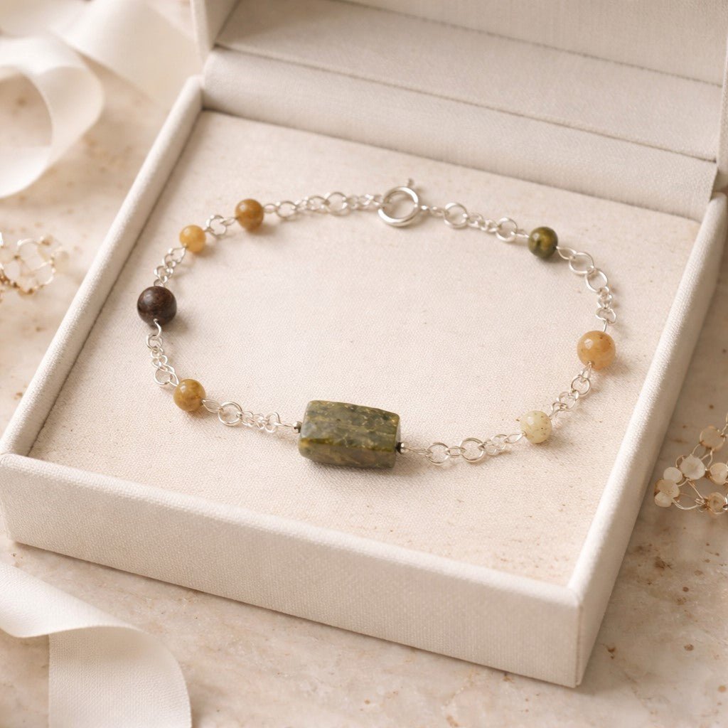 Bracelet Grenat Vert Tsavorite Argent 925