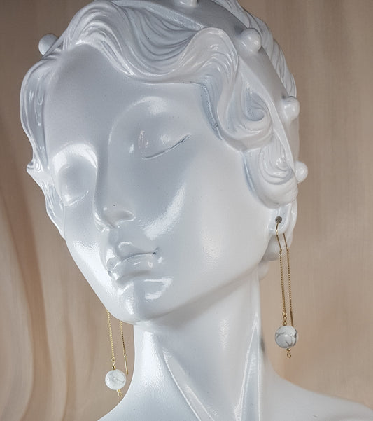 Howlite argent 925 plaque or 1 micron
