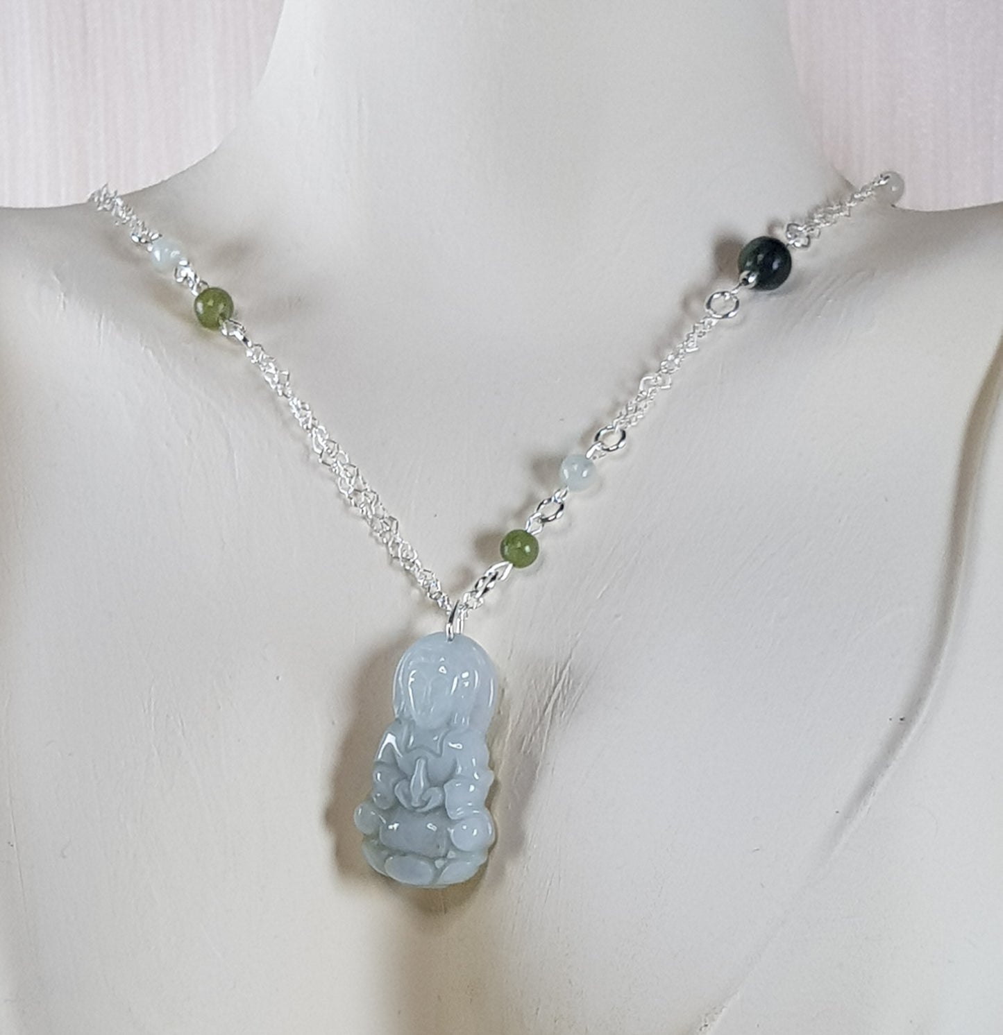 Jade birmanie + jade de thailande argent 925