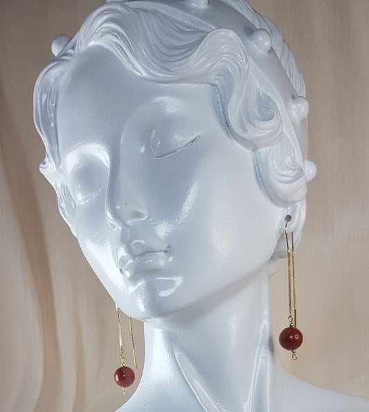 Jaspe rouge argent 925 plaque or 1 micron