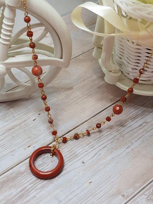 Jaspe rouge anneau acier