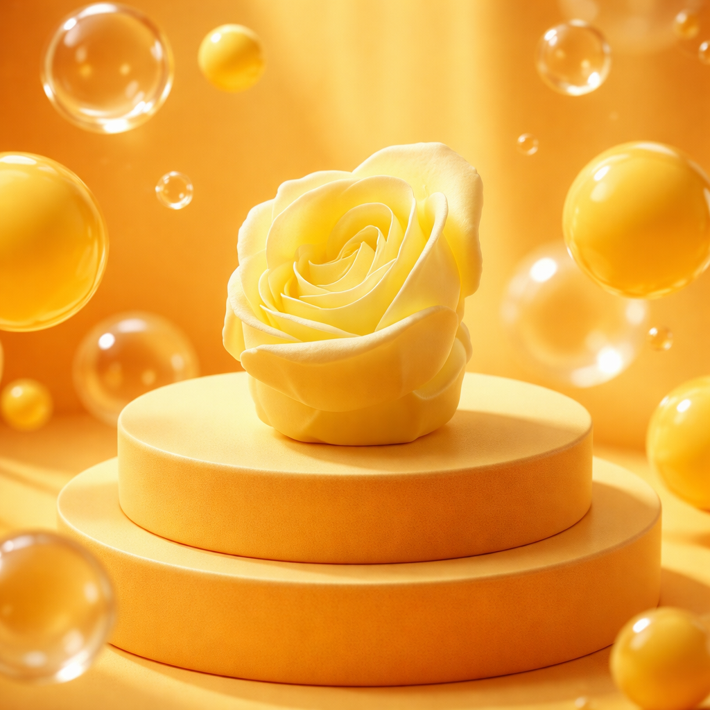 Rose de Bain Jaune - Pétales Parfumés Ensoleillés