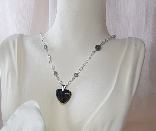 labradorite coeur argent 925