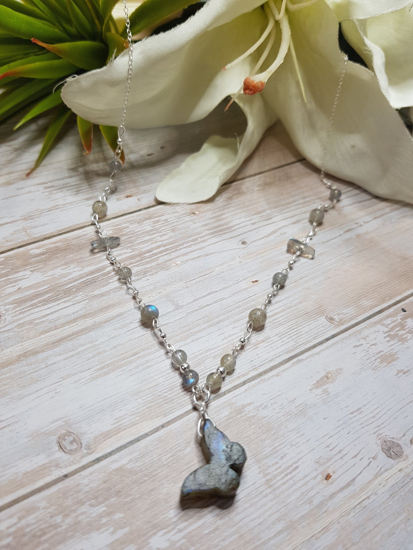 labradorite papillon argent 925