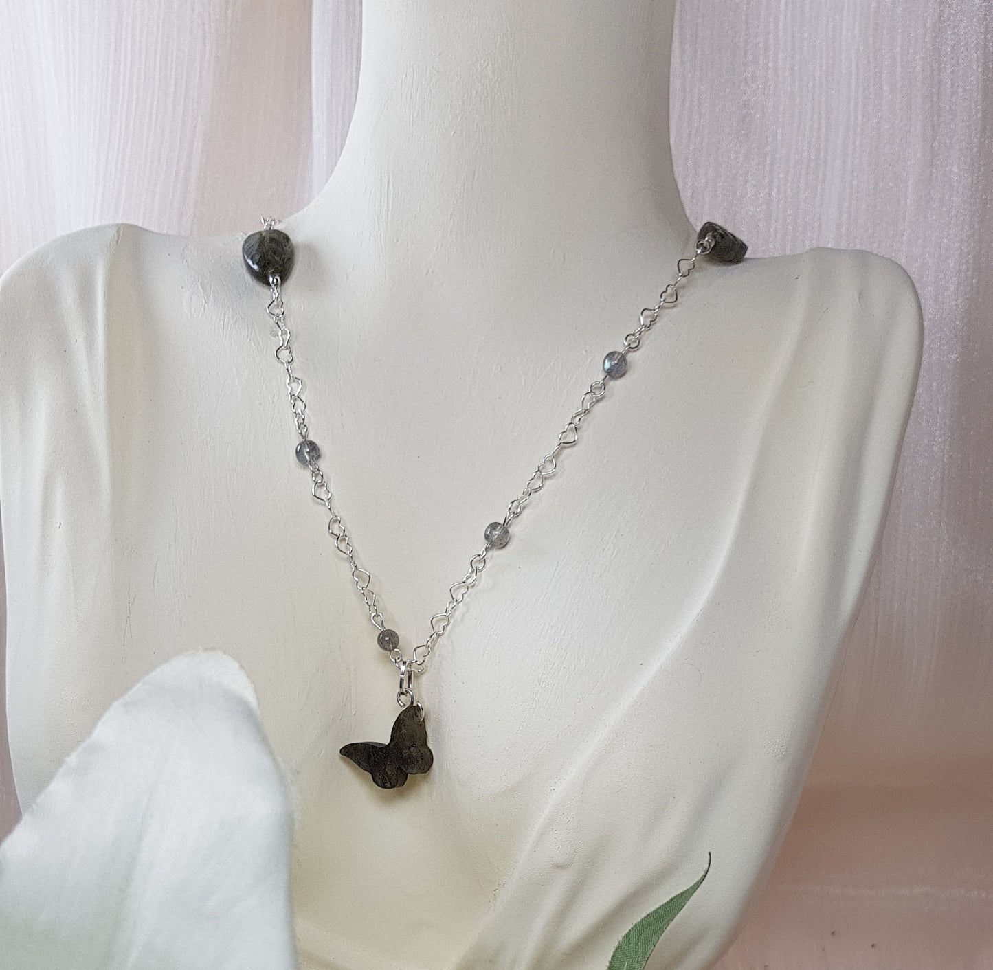 labradorite papillon argent 925