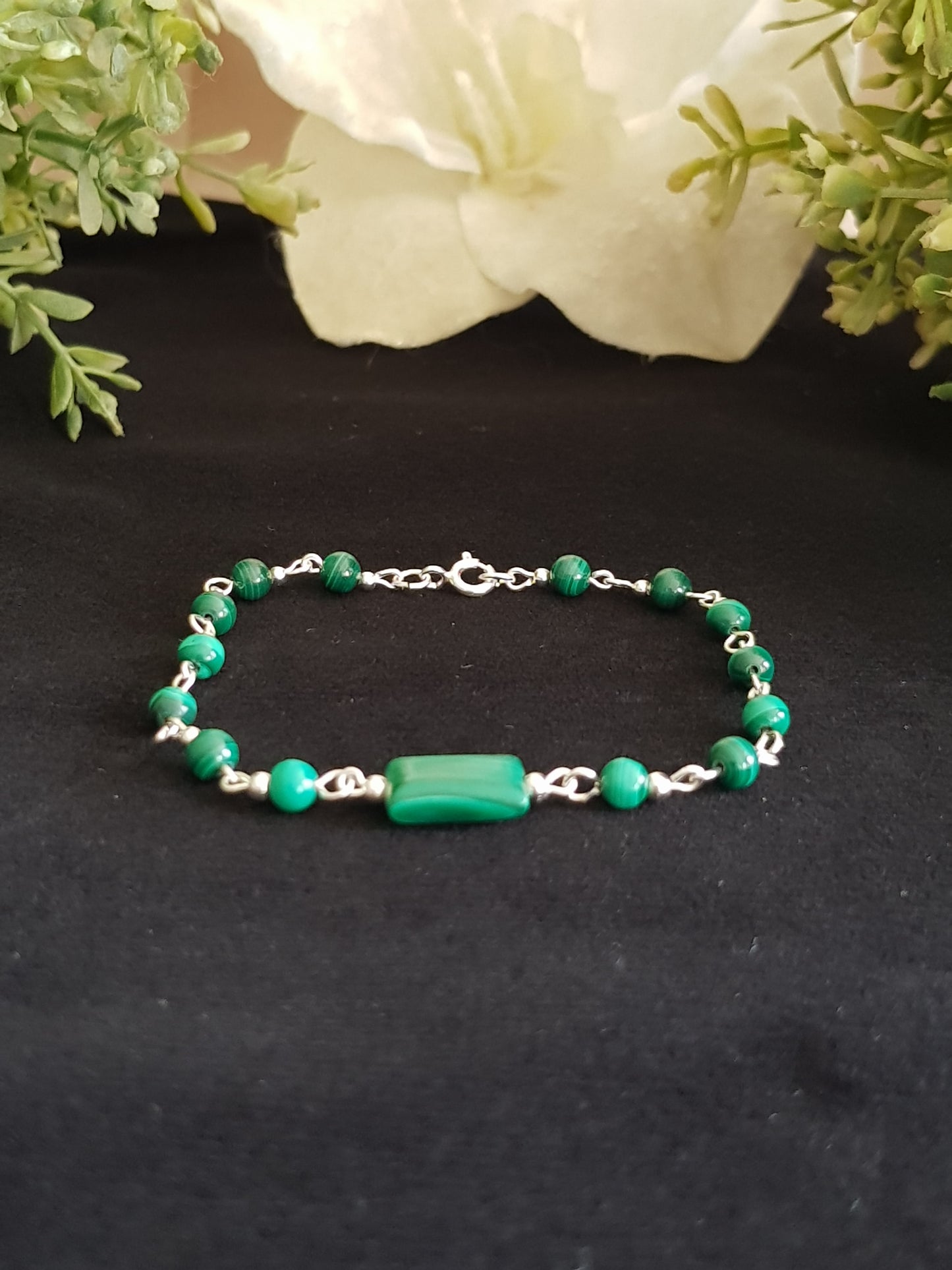 Bracelet malachite argent 925