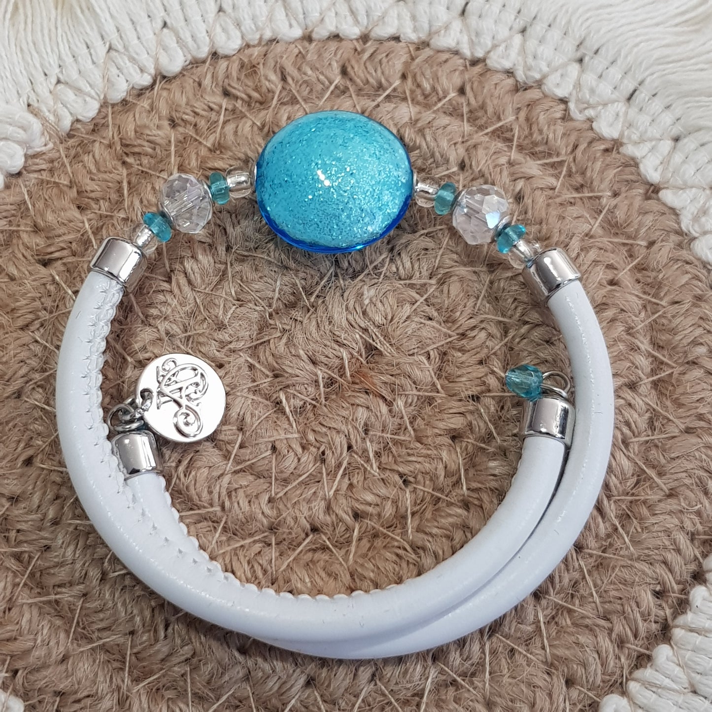 Bracelet murano médaillon ciel