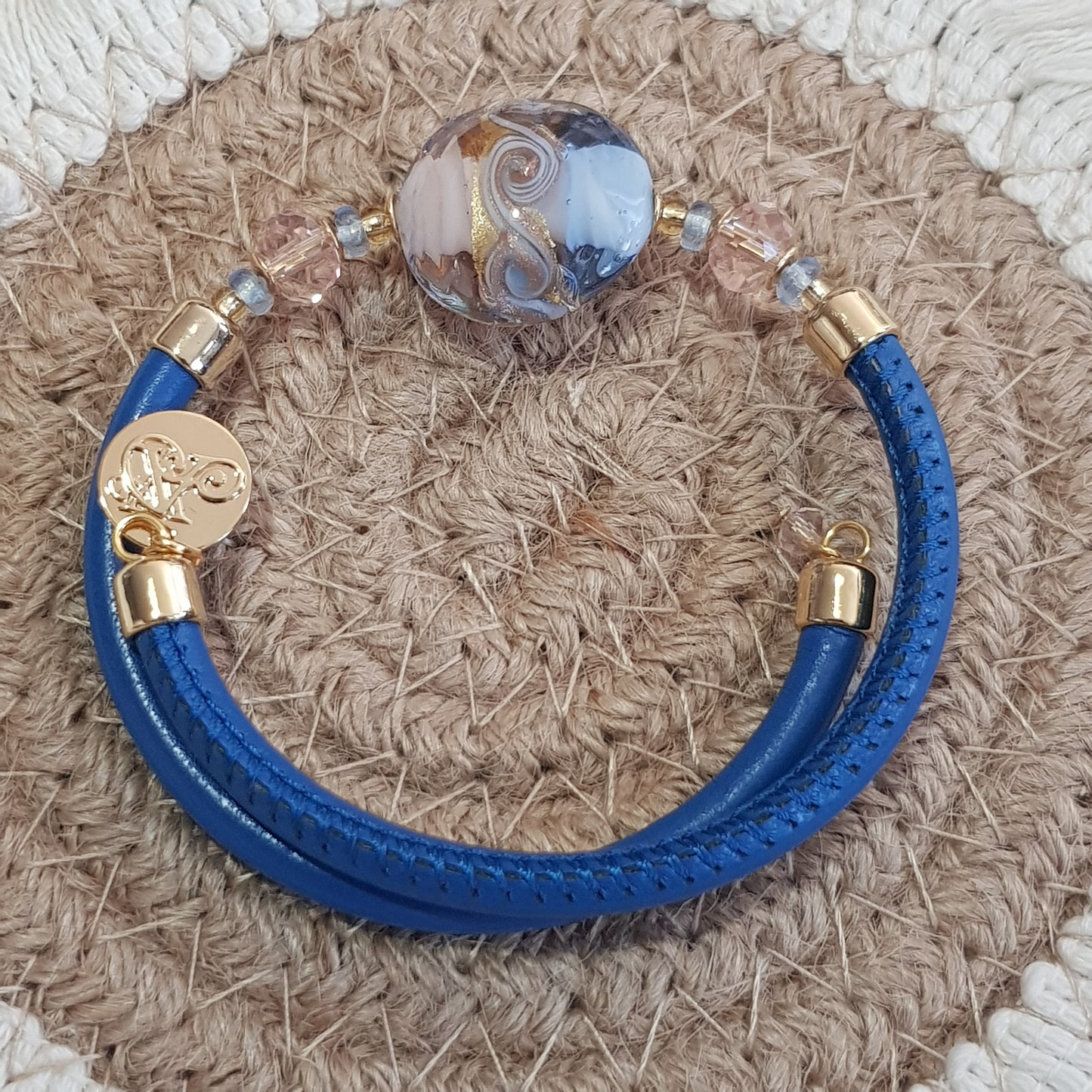 Bracelet murano médaillon tendresse,