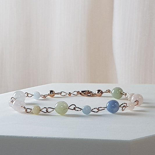 Morganite argent 925 plaque or rose