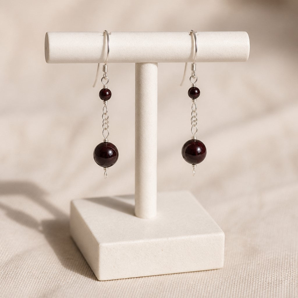 Boucles d'Oreilles Œil de Taureau - Argent 925 & Pierre Naturelle