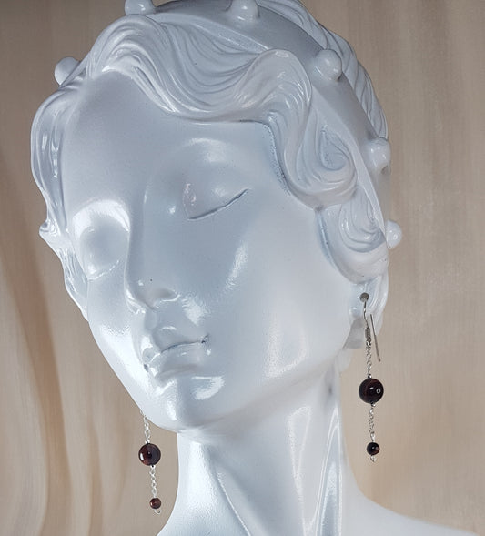Oeil de taureau ou oeil du tigre rouge argent 925