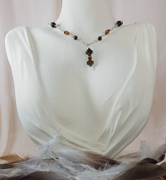 oeil du tigre alhambra argent 925