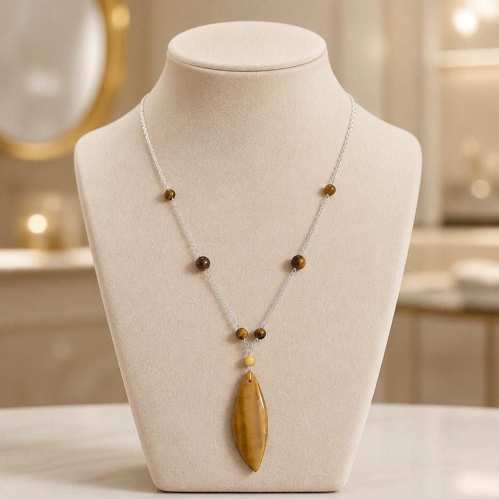 Pendentif Œil du Tigre Argent 925 | Lithothérapie Protection