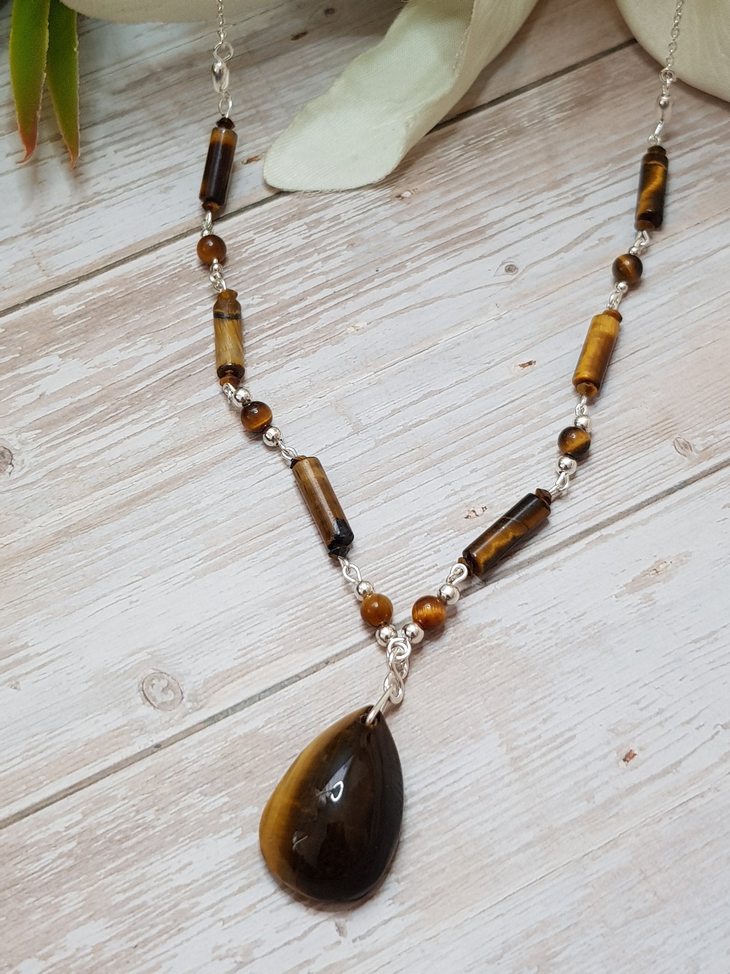 oeil du tigre argent 925