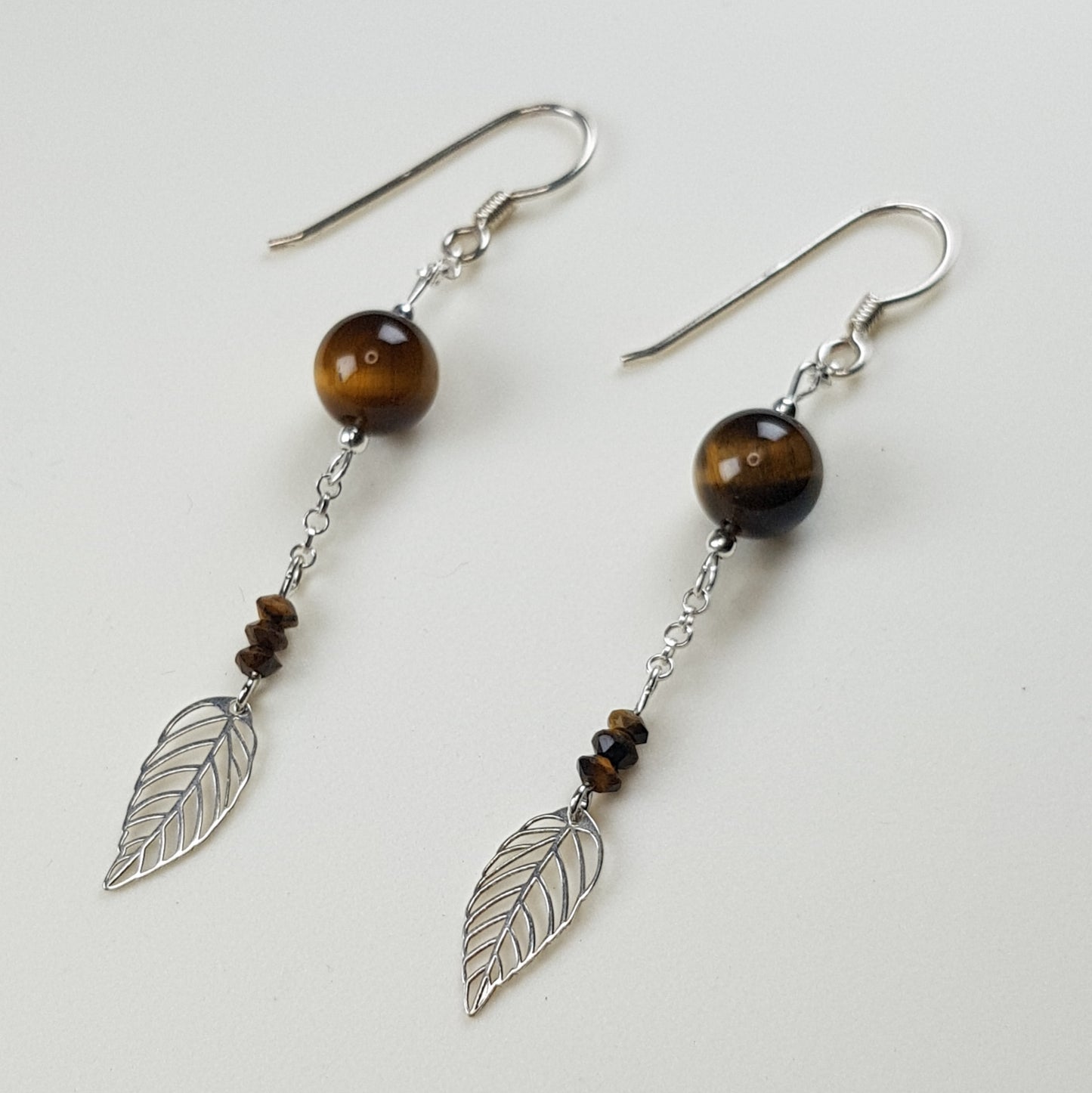 Boucles d'Oreilles Œil du Tigre - Argent 925 & Pierre Naturelle