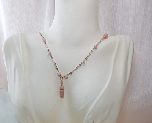 Opale rose argent 925 plaqué or rose