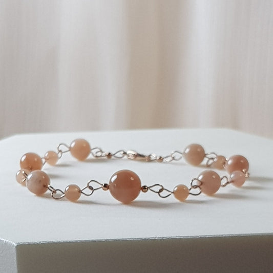 Pierre de soleil argent 925 plaque or rose