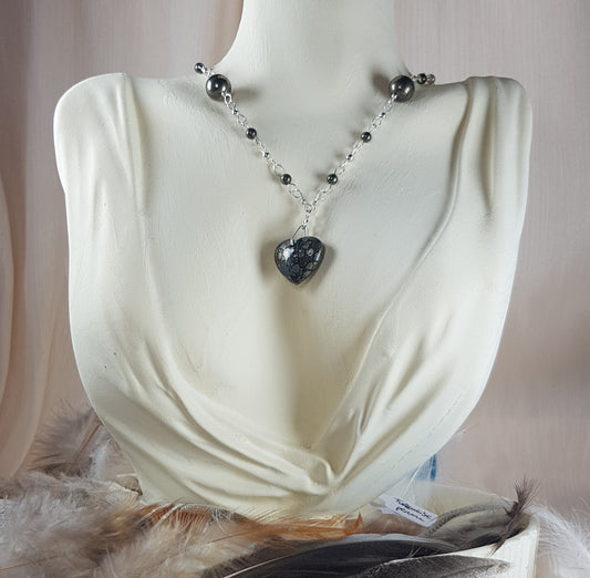 Pyrite coeur argent 925