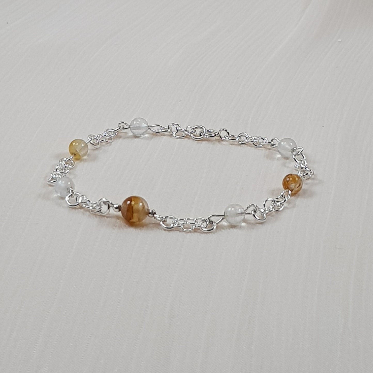 Quartz hématoide jaune argent 925