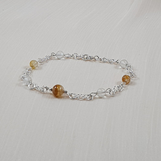 Quartz hématoide jaune argent 925