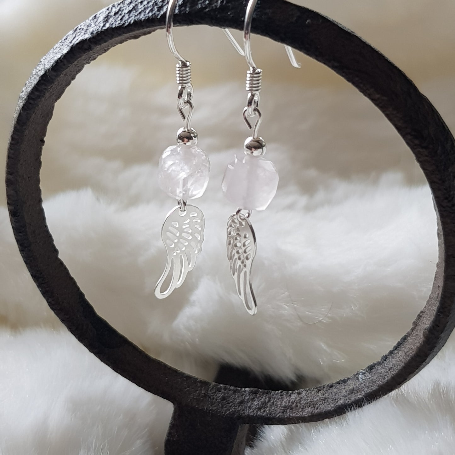 Quartz rose argent 925
