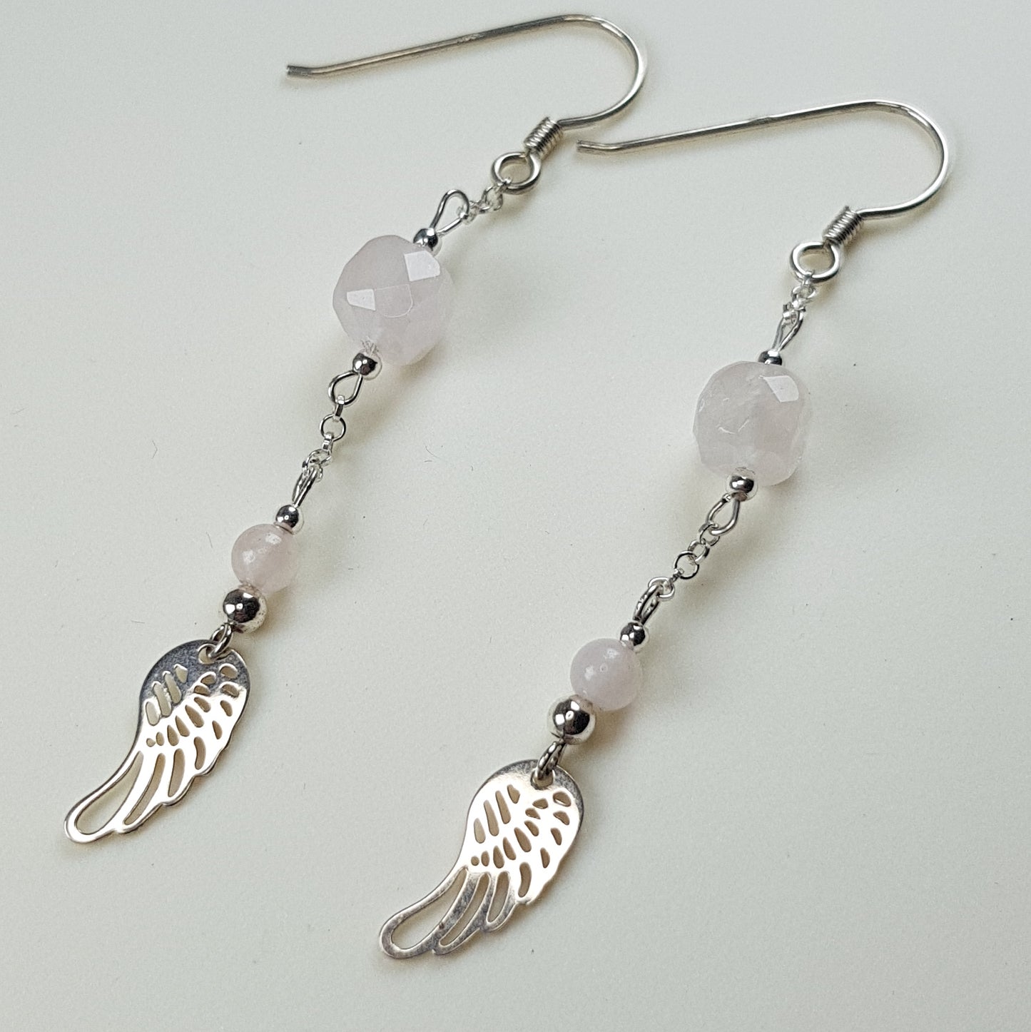 Quartz rose argent 925