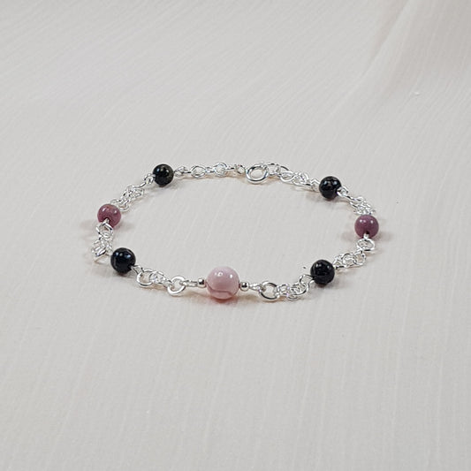 Rhodonite + argent 925