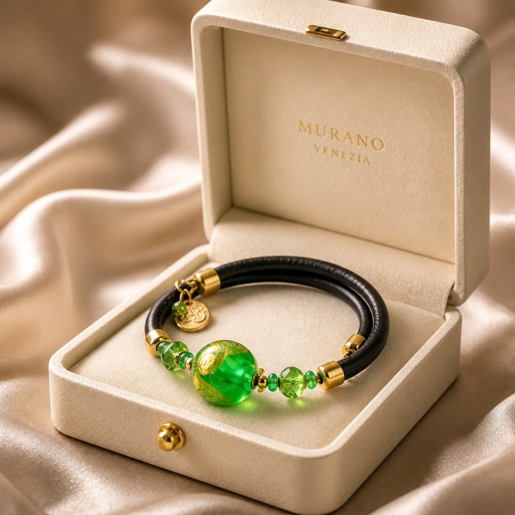 Bracelet Murano Rond Vert Vénitien