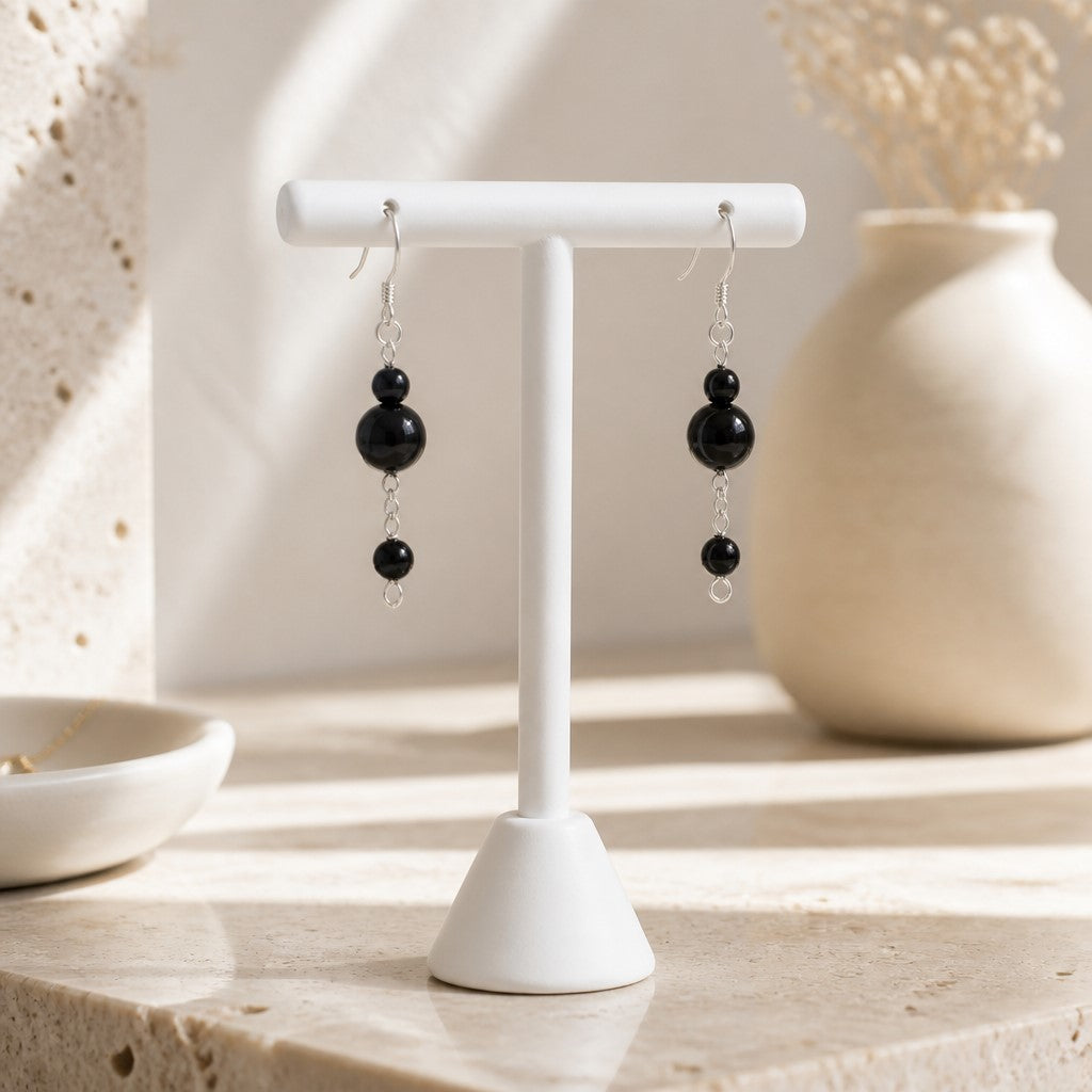 Boucles d'Oreilles shungite - Argent 925
