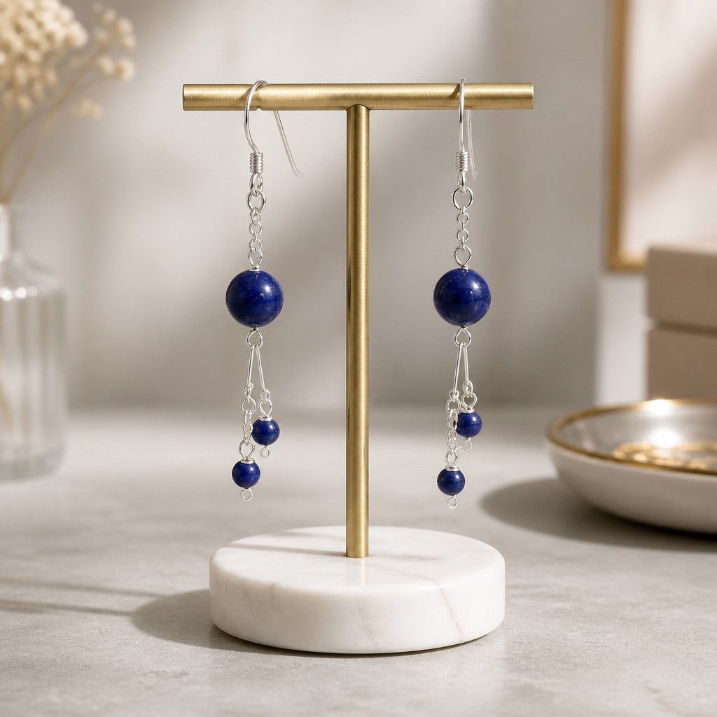 Boucles d'Oreilles sodalite - Argent 925 & Pierre Naturelle