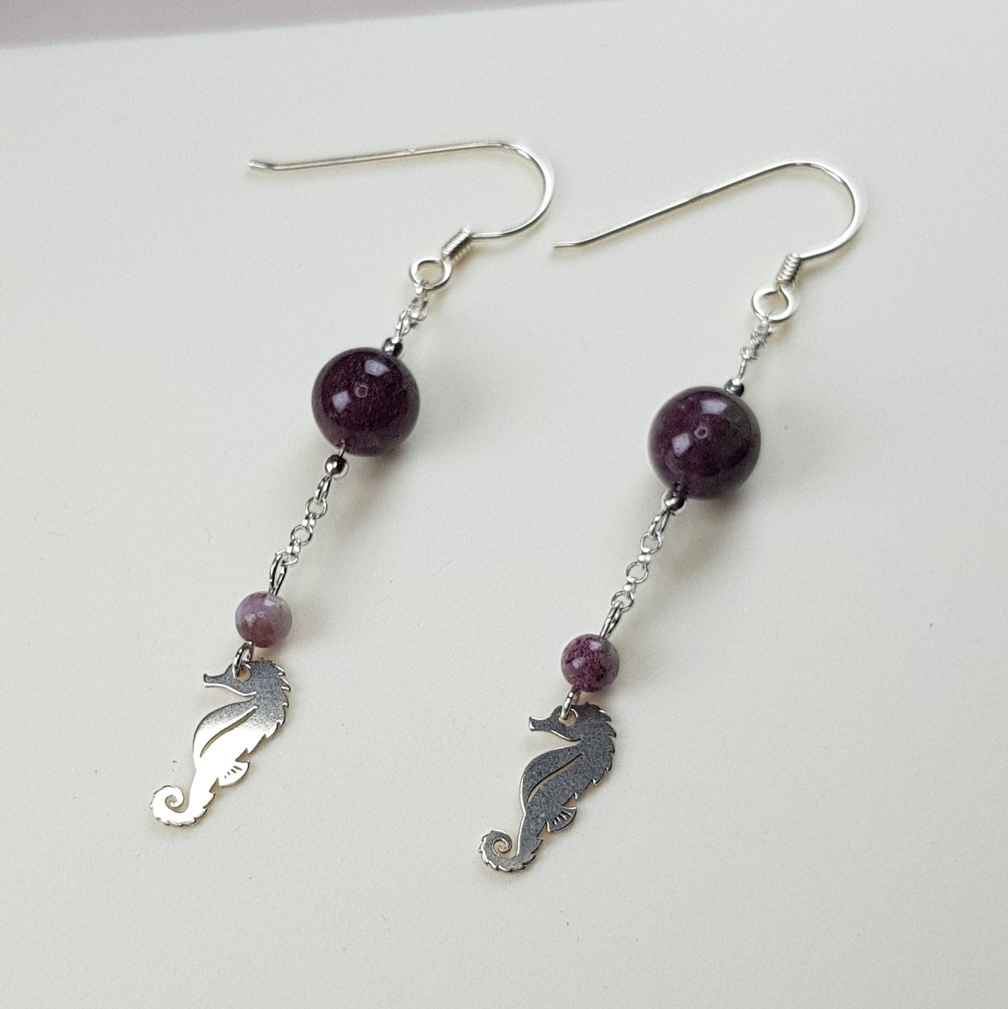 Tourmaline rose argent 925