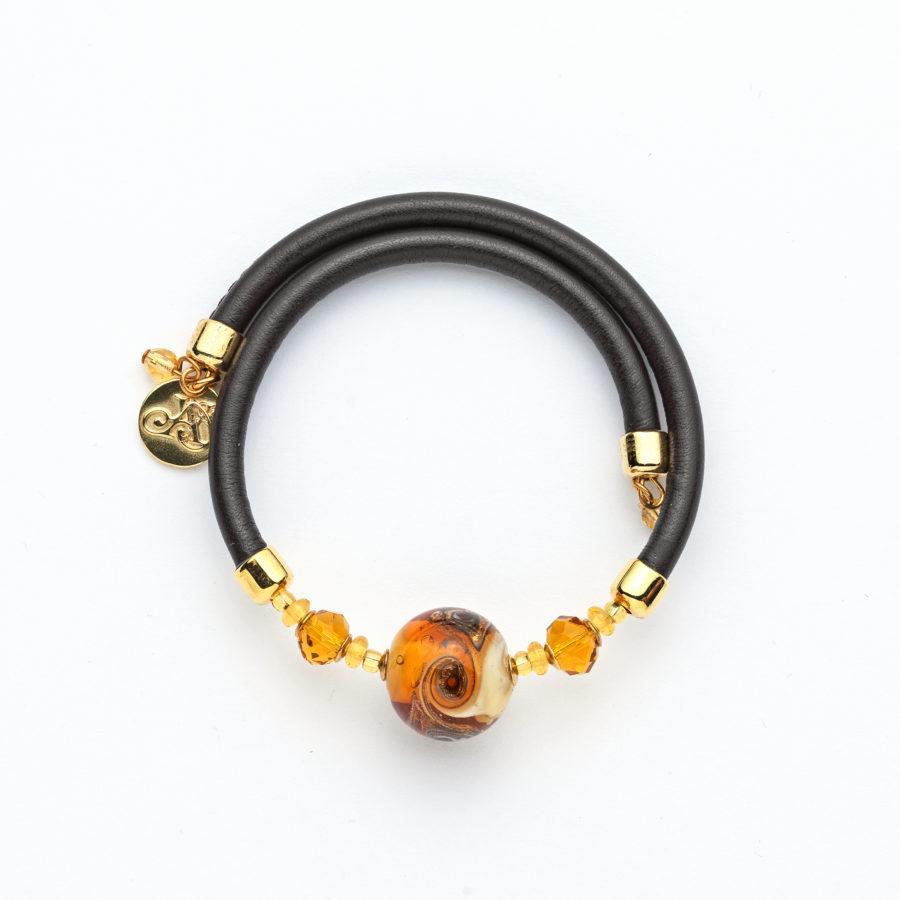 Bracelet murano rond oeil du tigre