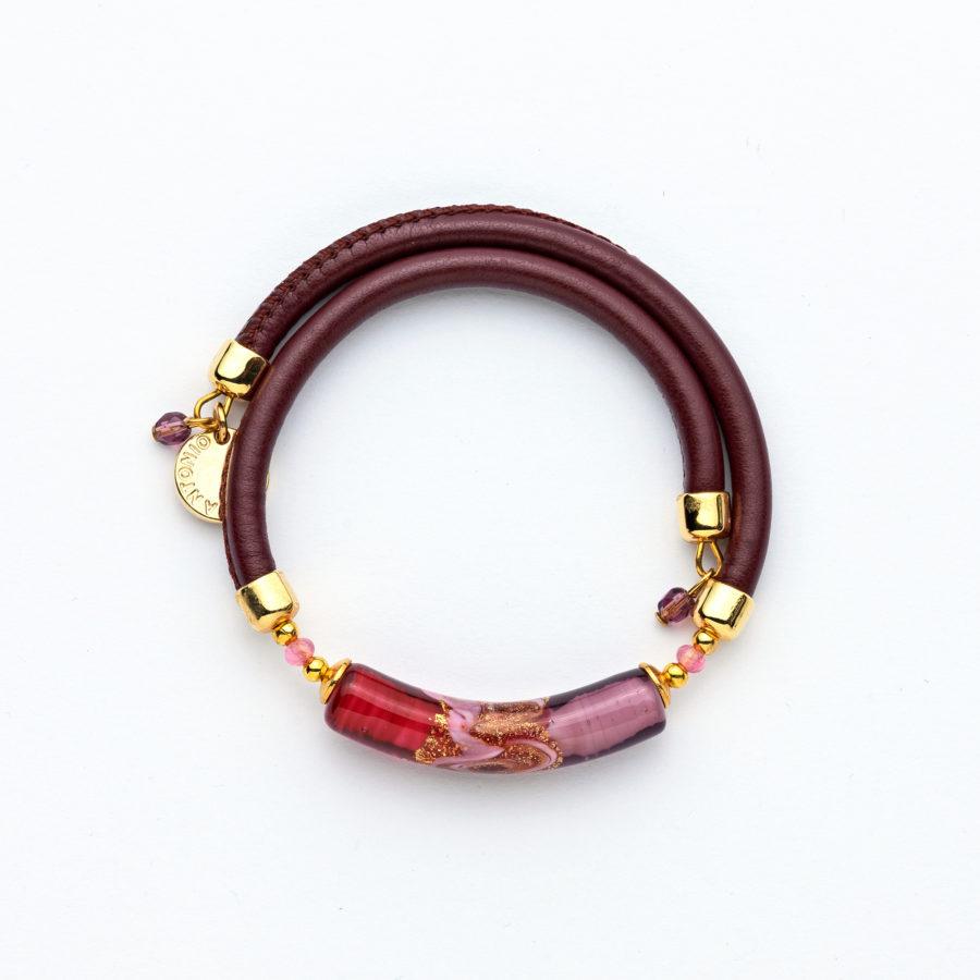 Bracelet murano tube grenade