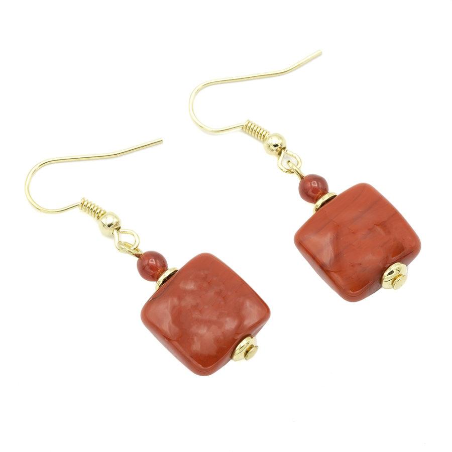 Boucles d'oreilles de murano rubis 9244