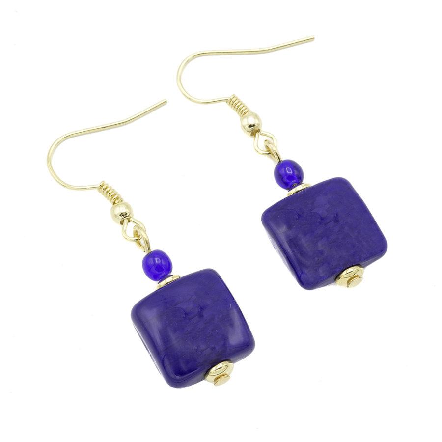 Boucles d'oreilles de murano bleu 9244
