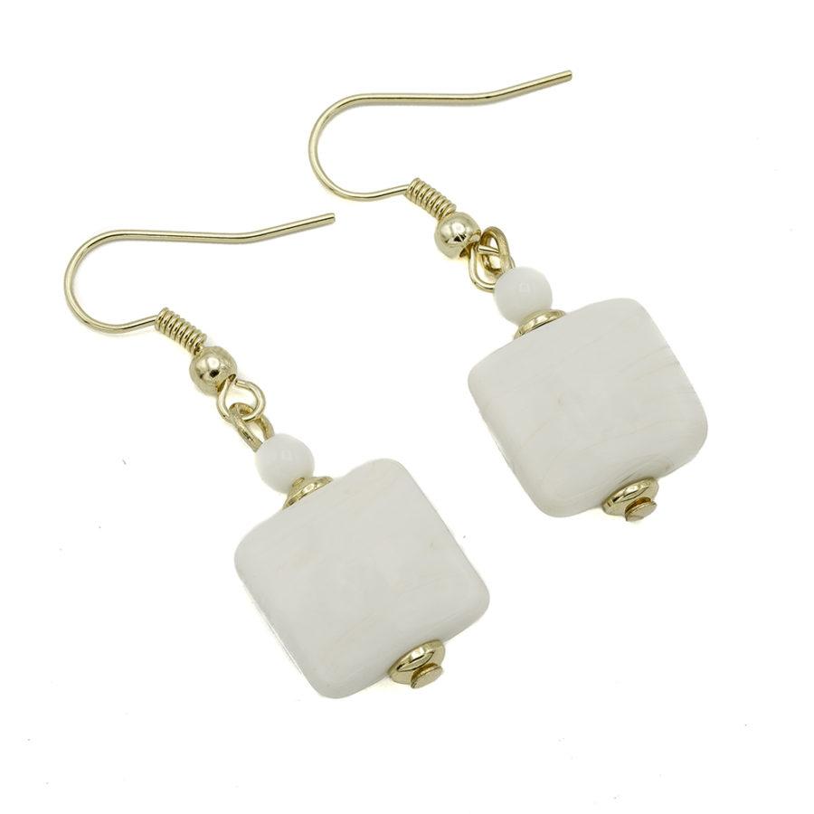 Boucles d'oreilles de murano beige 9244