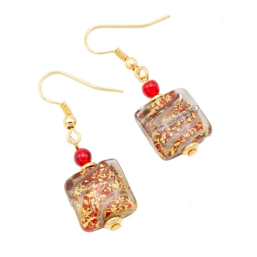 Boucles d'oreilles murano rubis 9242